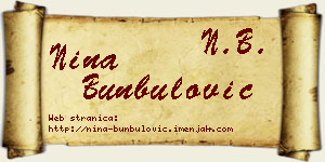 Nina Bunbulović vizit kartica